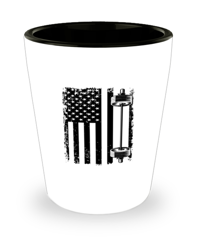 Shot Glass Party  Funny Patriotic US Flag Weightlifting