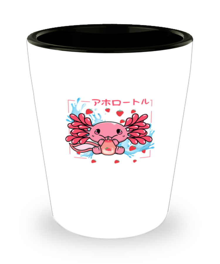 Shot Glass Party Funny Kawaii Axolotl Strawberry