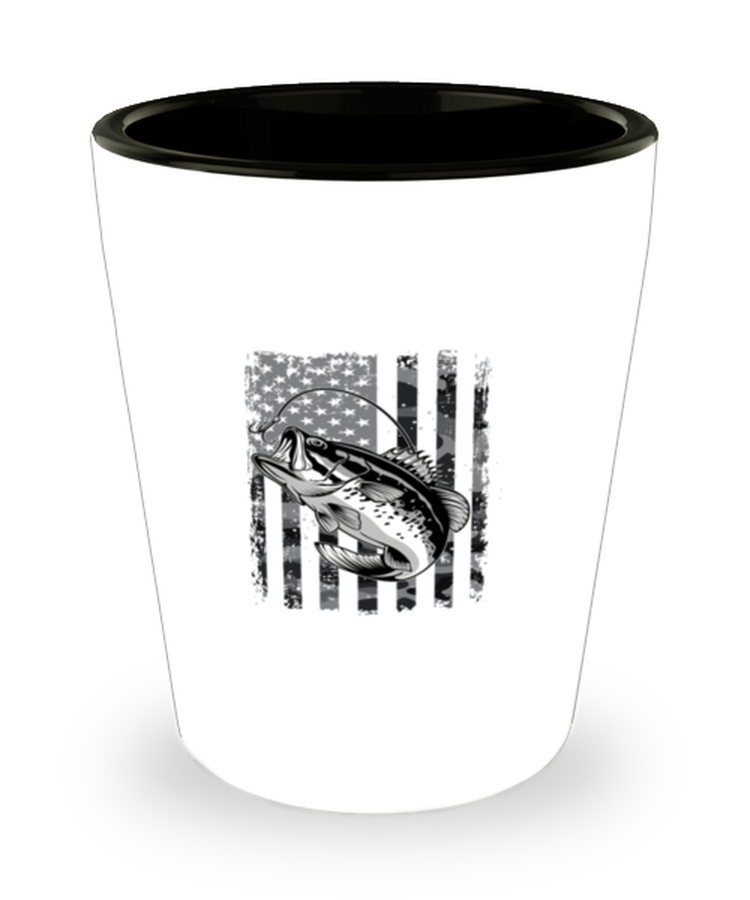 Shot Glass Party Funny US American Flag Fisherman