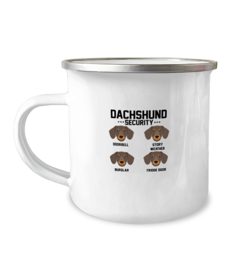 12 oz Camper Mug Coffee Funny Dachshund Security Dog Lover