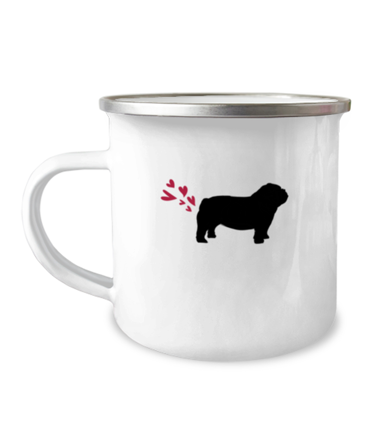 12 oz Camper Mug Coffee Funny English Bulldog Heart Tail Dog