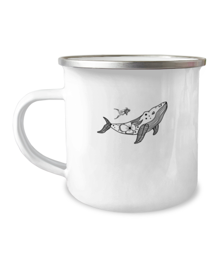 12 oz Camper Mug CoffeeFunny Diving With Whale Sharks Ocean Diving