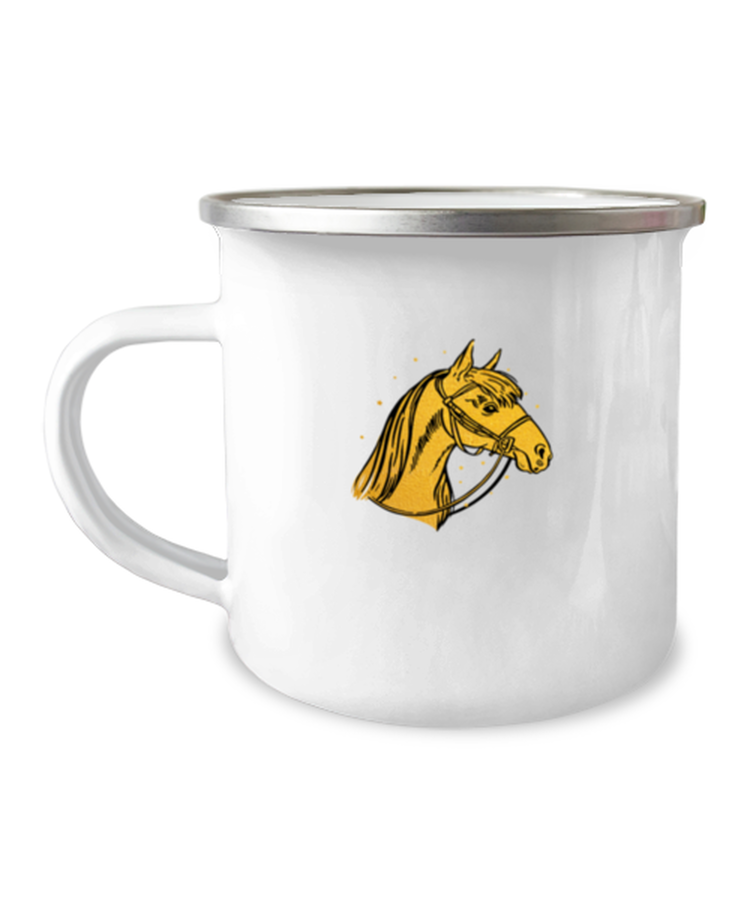 12 oz Camper Mug CoffeeFunny Gold horse Equestrian