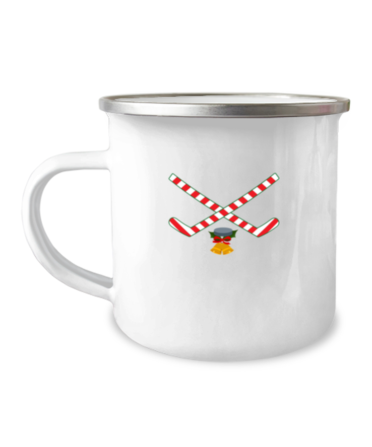 12 oz Camper Mug Coffee Funny Hockey Christmas Candy Stick