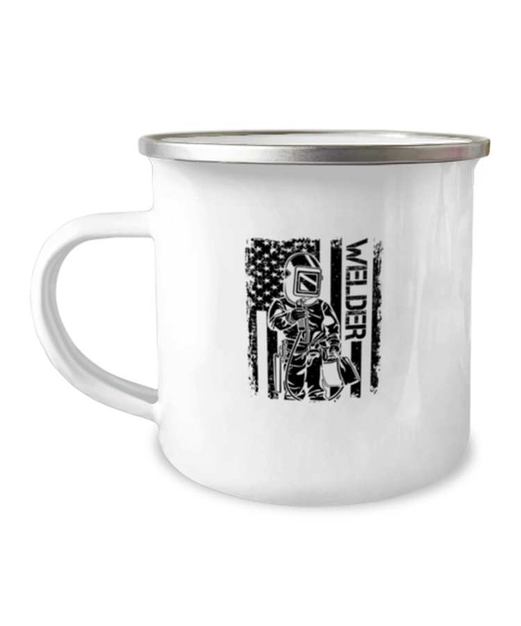 12 oz Camper Mug Coffee Funny USA Flag welder welding