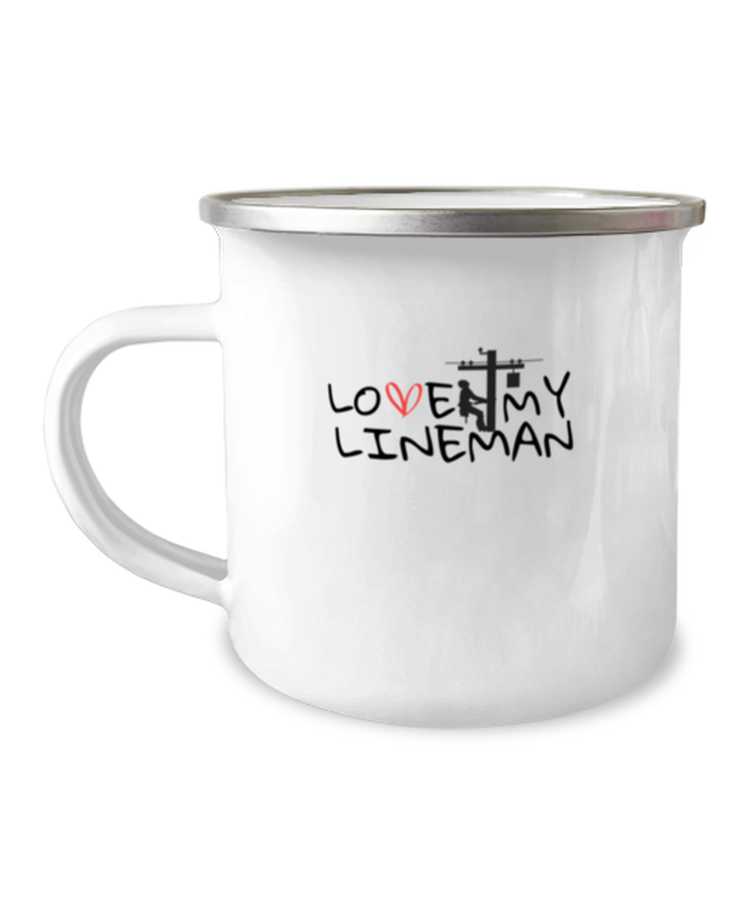 12 oz Camper Mug Coffee Funny Love My Lineman Husband