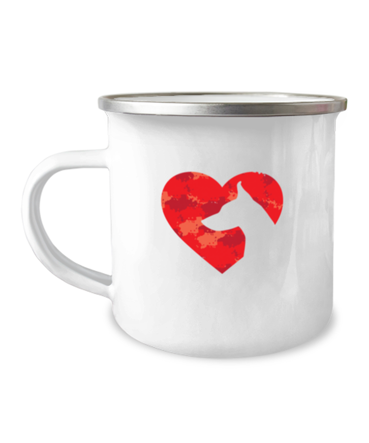 12oz Camper Mug Coffee  Funny Doberman heart Pet Lover