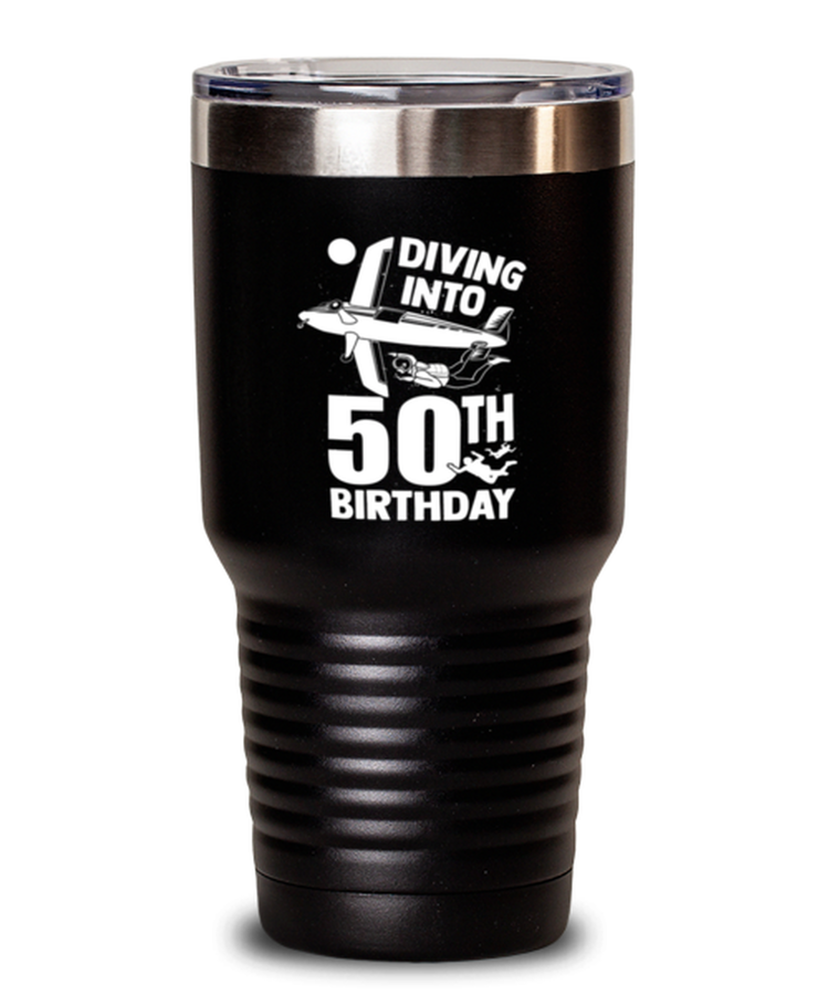 30 oz Tumbler Stainless SteelFunny Diving Into 50th Birthday