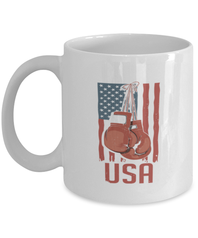 Coffee Mug Funny Boxing Gloves American Flag