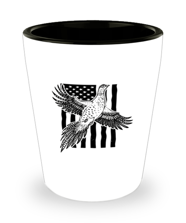 Shot Glass Tequila Party  Funny Pheasant Bird American Flag