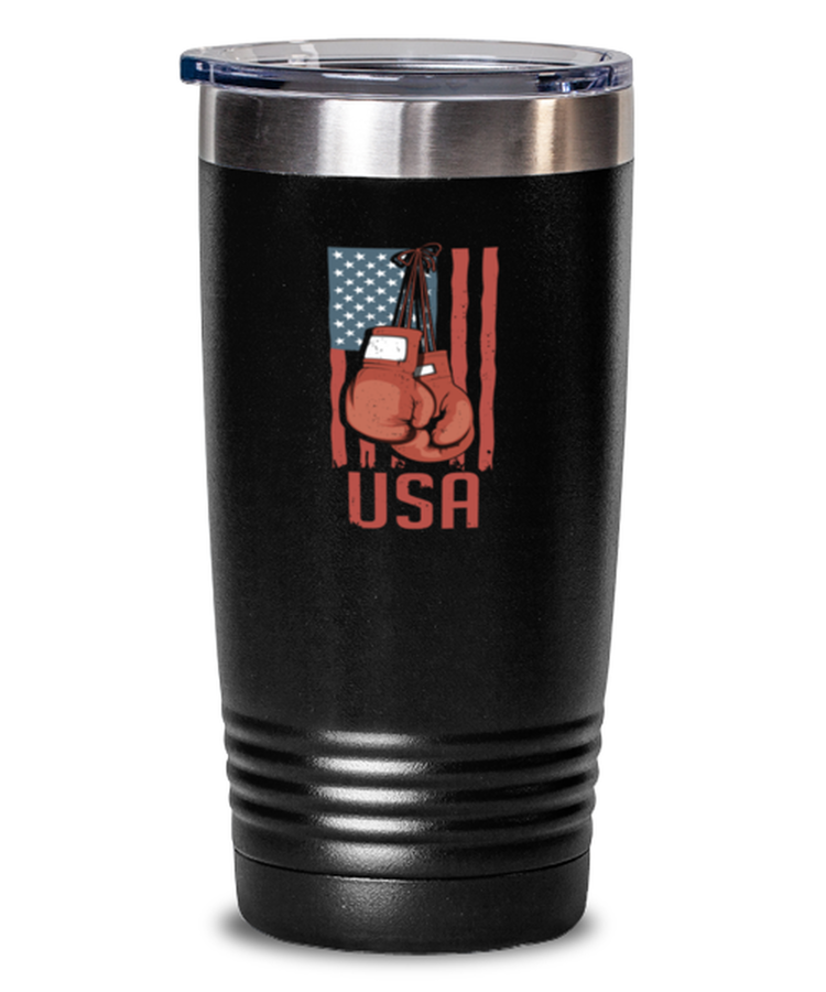 20oz Tumbler Stainless Steel Funny Boxing Gloves American Flag