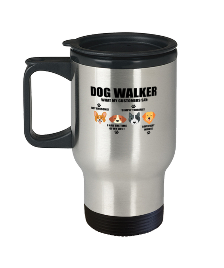 Coffee Travel Mug Funny Dog Walker