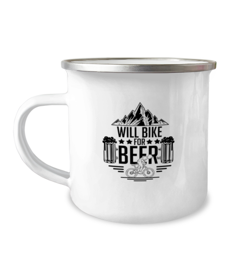 12 oz Camper Mug Coffee Funny Will Bike For Beer