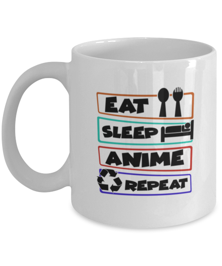 Coffee Mug Funny Eat Sleep Anime Repeat