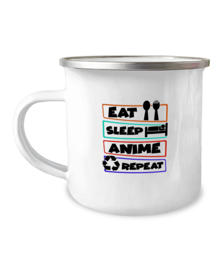 12 oz Camper Mug Coffee, ravel mug, Funny Eat Sleep Anime Repeat