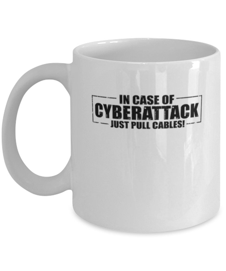 Coffee Mug Funny In Case Of Cyberattack Just Pull The Cables