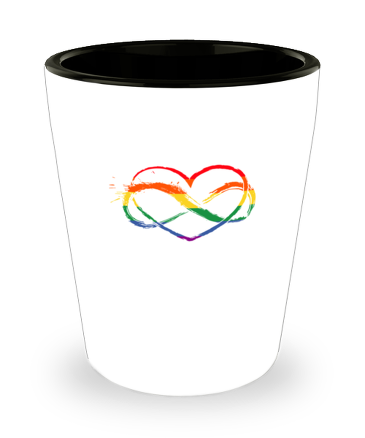 Shot Glass Tequila Party Funny Love Inifinity Heart Rainbow