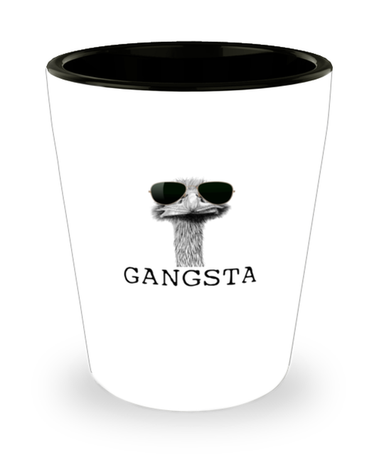 Shot Glass Tequila Party Funny Gangstah Ostrich