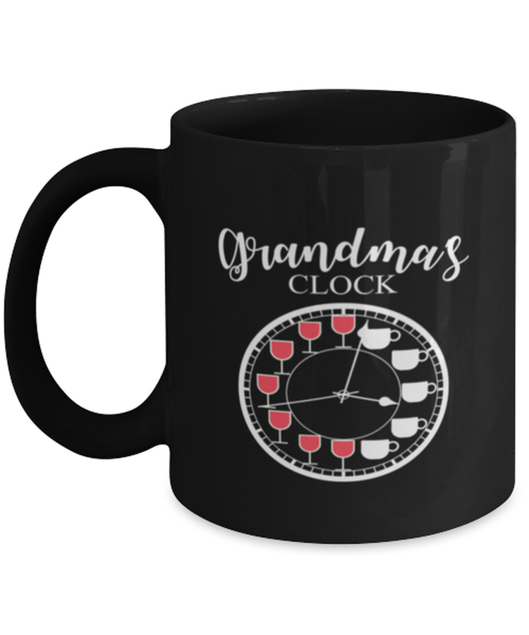 Coffee Mug Funny Wine and Coffee grandma's clock