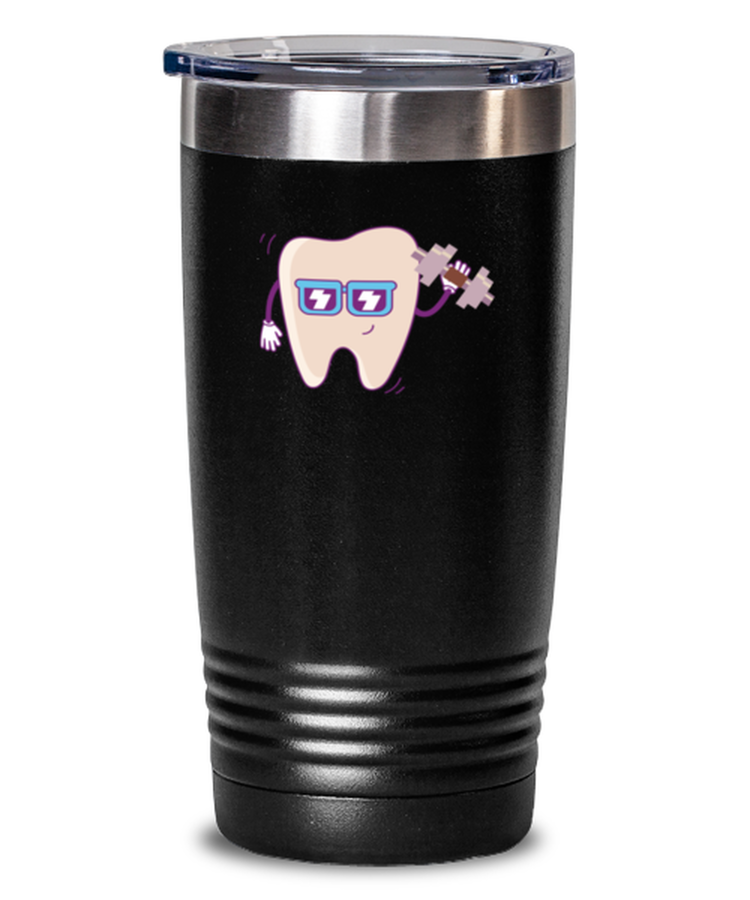 20 oz Tumbler Stainless Steel  Funny Weightlifting Tooth