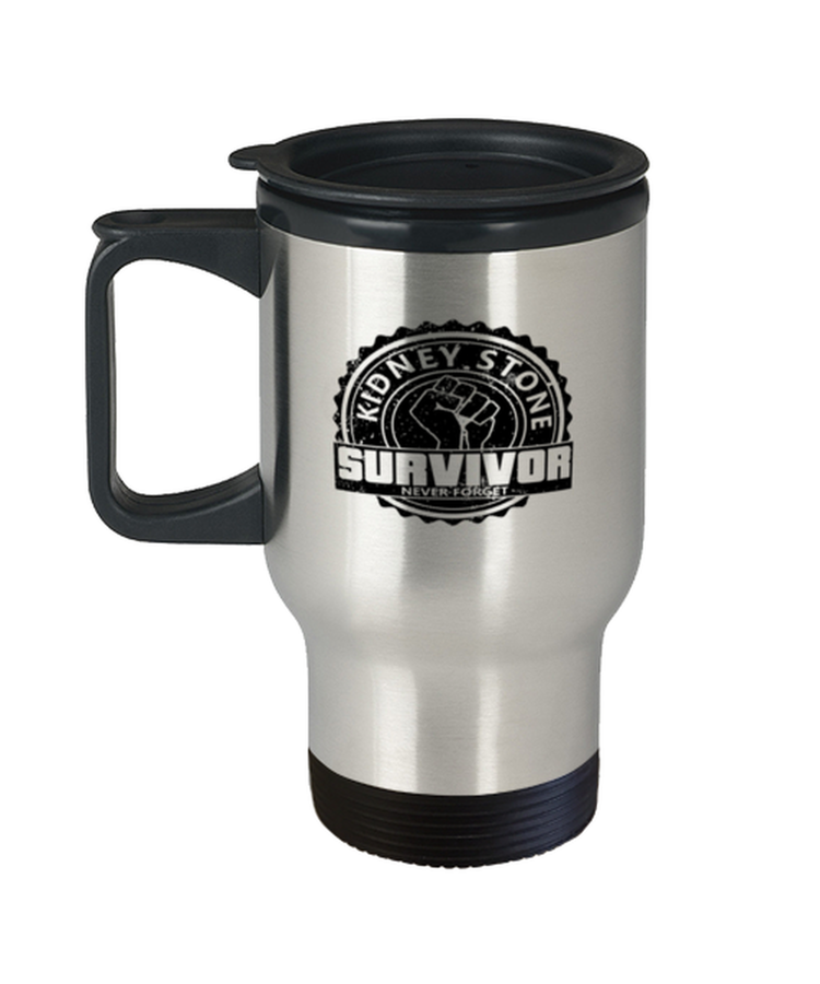 Coffee Travel Mug Funny Kidney Stone Survivor never forget