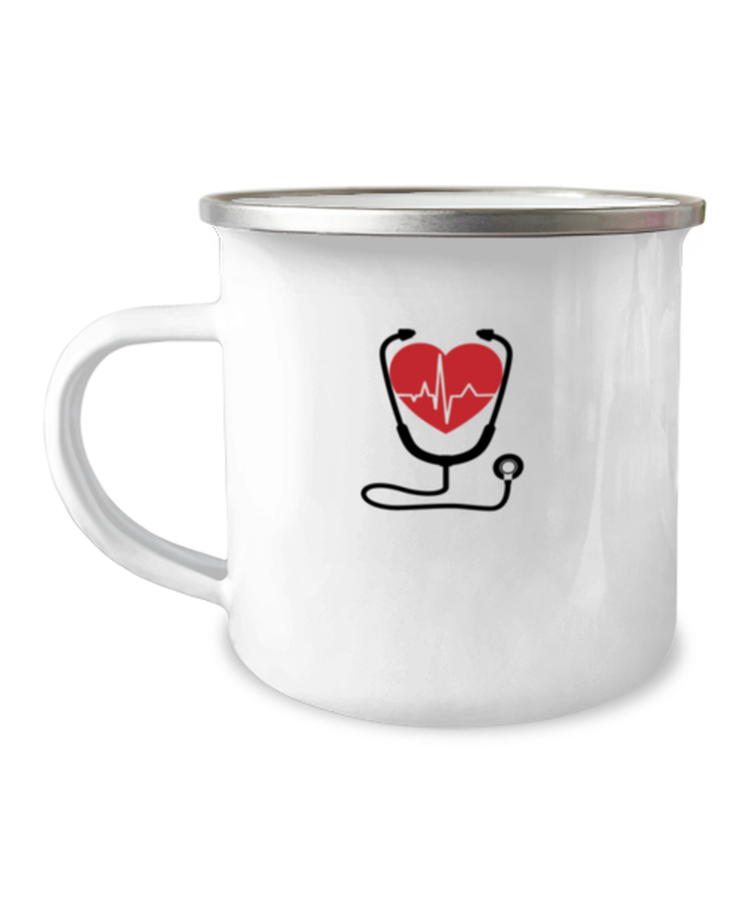 12 oz Camper Mug Coffee Funny Heartbeat Nurse Nursing Medical