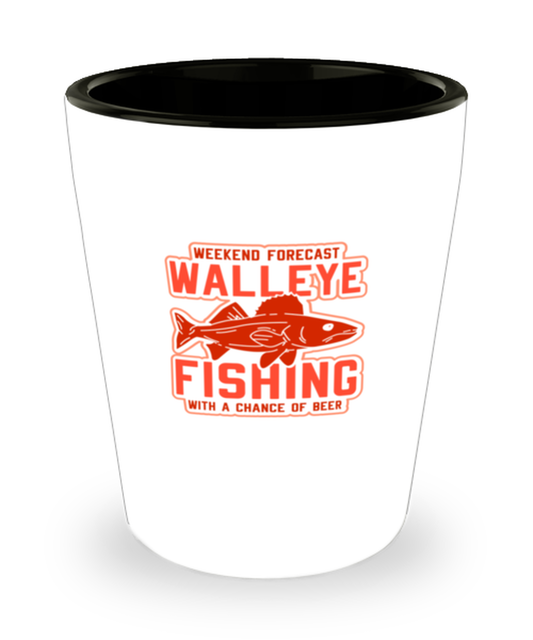 Shot Glass Tequila Party Funny Walleye Fishing