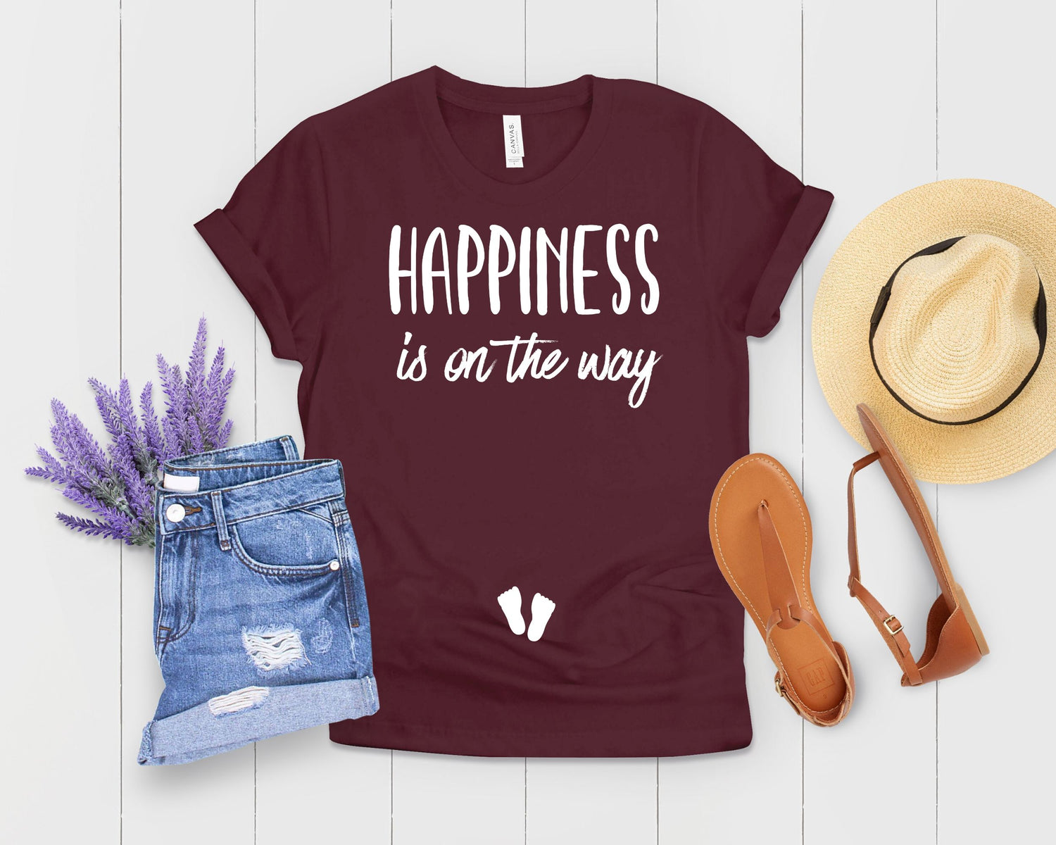 Happiness Is On The Way Baby Bump Shirt - Teegarb