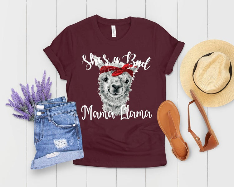She's a Bad Momma Llama Spirit Animal Mama Llama Gift T-Shirt - Teegarb