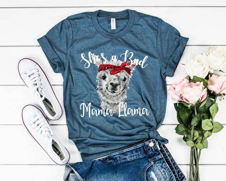 She's a Bad Momma Llama Spirit Animal Mama Llama Gift T-Shirt - Teegarb