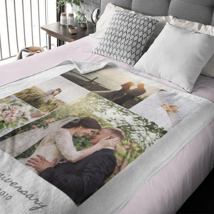 10 Year Anniversary Personalized Picture Blanket Gift