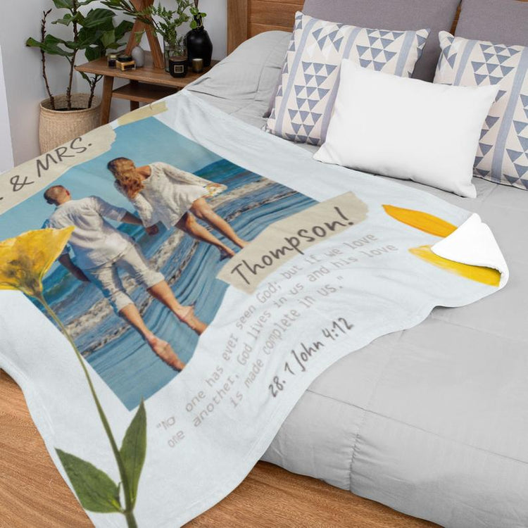 Personalized Bible Verse Blanket Couples Anniversary Gift