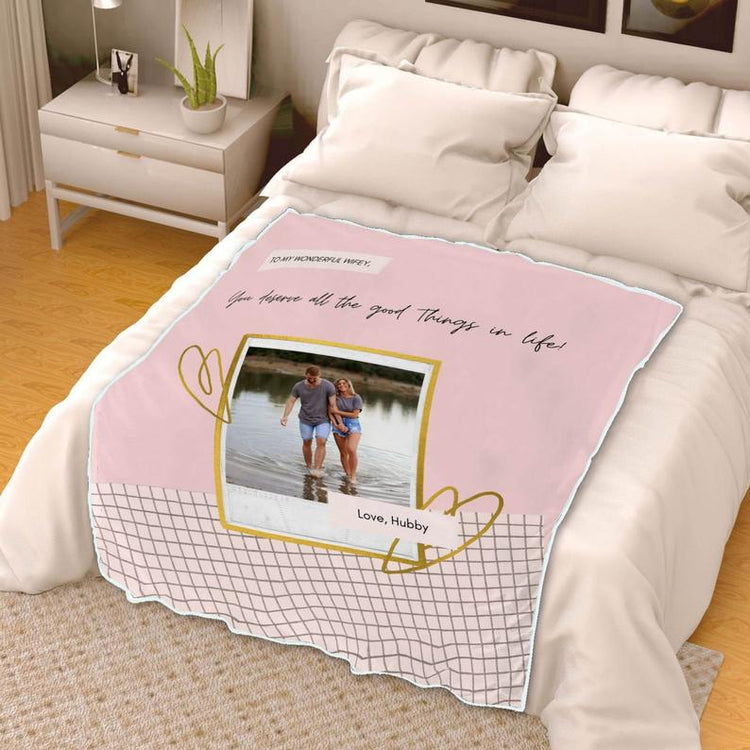 Custom Mr and Mrs Personalized Quote Sayings Text Blanket Gift