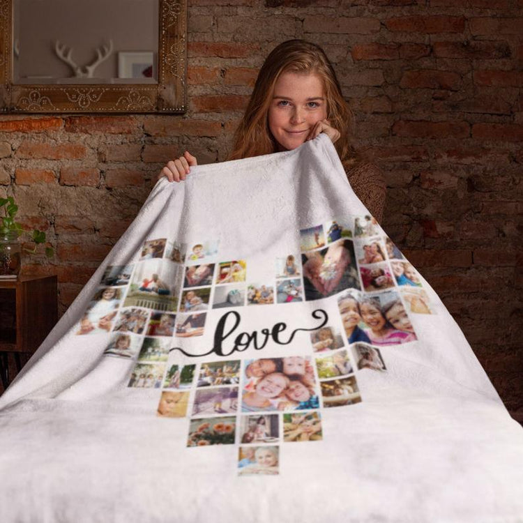 Custom Photo Collage Love Family Blanket