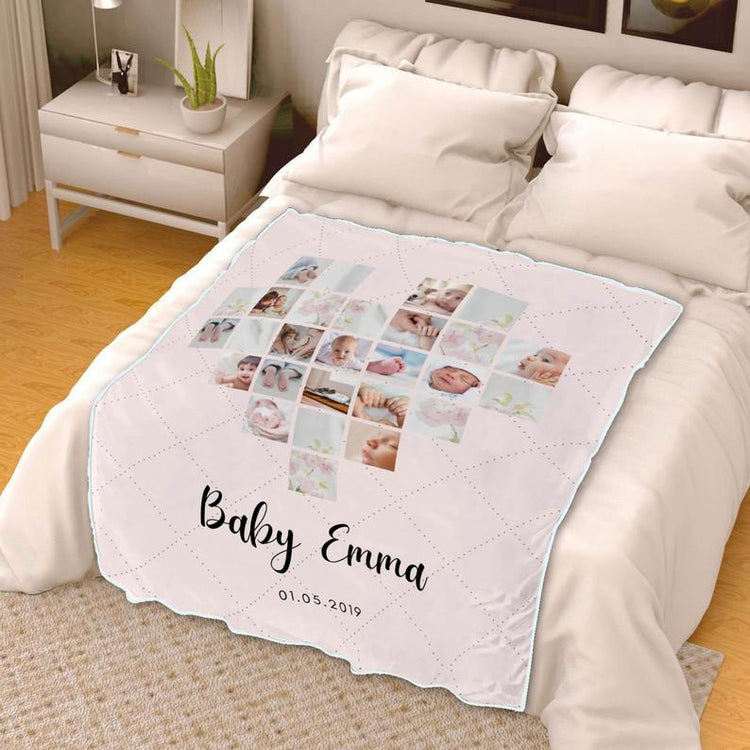 Personalized Baby Name & Pictures Blanket