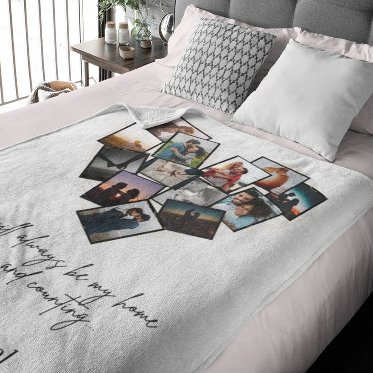 Custom Mr & Mrs Photo Collage Blanket