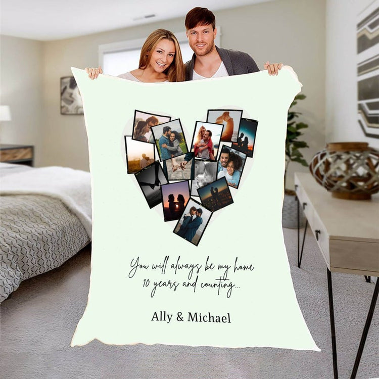 Custom Mr & Mrs Photo Collage Blanket
