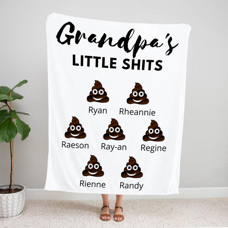 Grandpa's Little Sh*ts Funny Custom Blanket