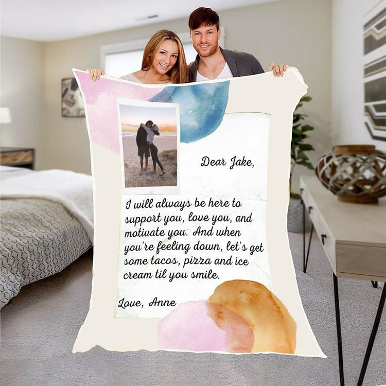 Personalized Letter Blanket Valentines Day Gift