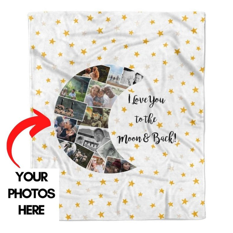 I Love You To Moon And Back Photo Blanket