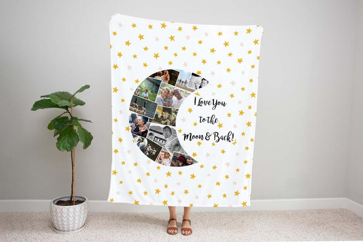 I Love You To Moon And Back Photo Blanket