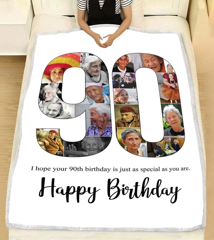 Custom 90th Birthday Blanket Gift