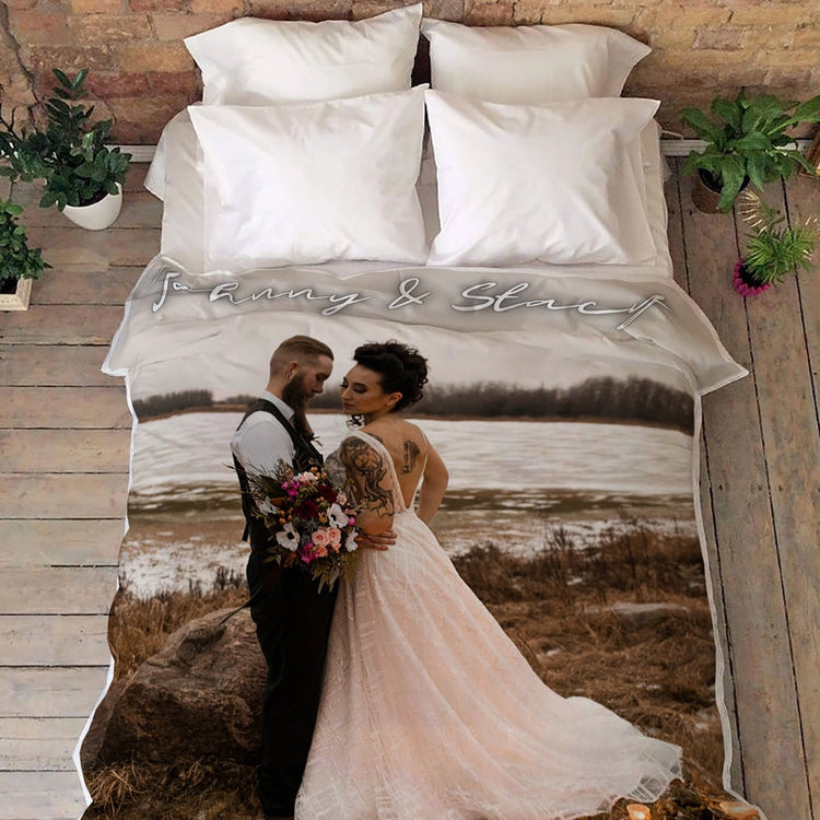 Personalized Couples Wedding Blanket