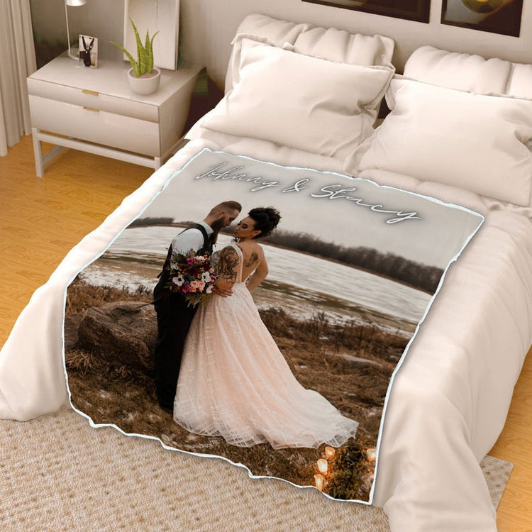 Personalized Couples Wedding Blanket