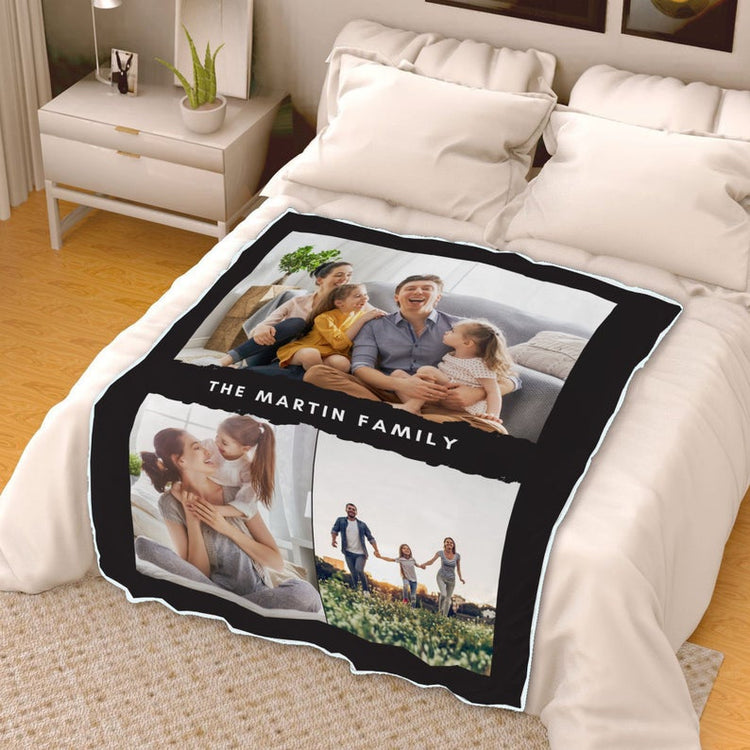 Customized Family Photo Collage Blanket