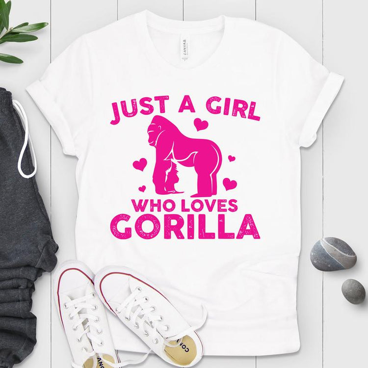 Just A Girl Who Loves Gorillas Shirt
