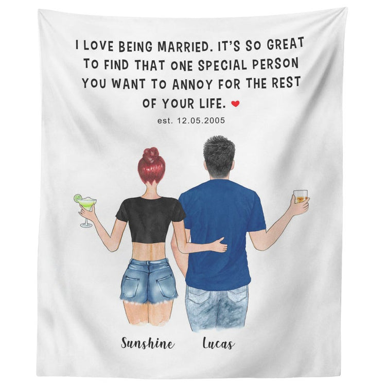 Personalized Couples Anniversary Tapestry