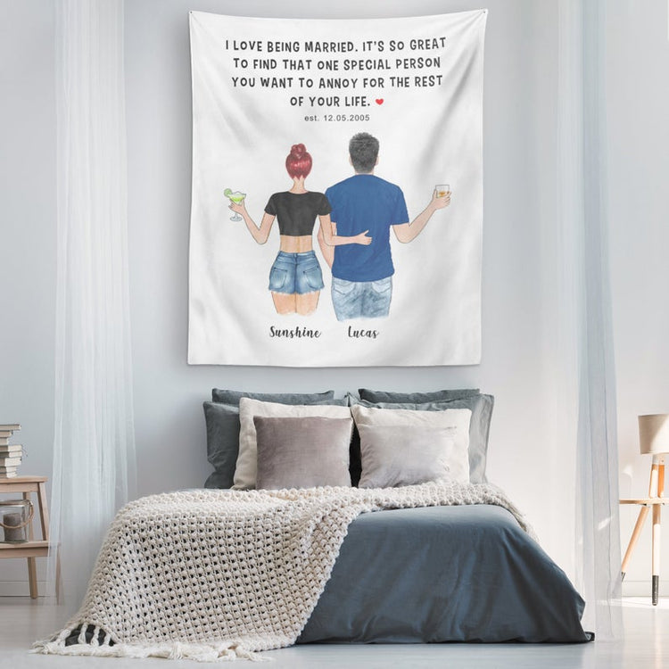 Personalized Couples Anniversary Tapestry