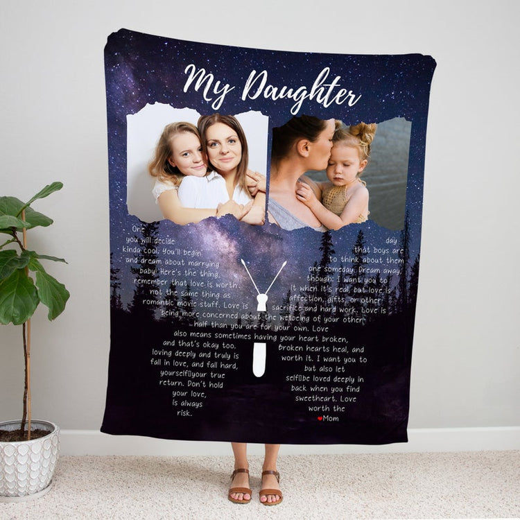 Personalized Photo Letter to My Daughter Blanket