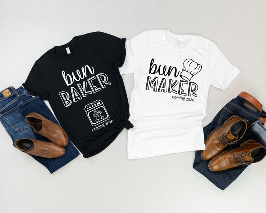 Bun Baker and Bun Maker New Dad and Future Mom Shirts - Teegarb